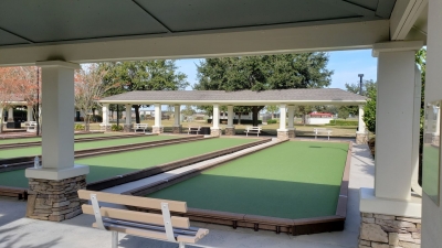 Bocce Ball Courts with pavilions for shade