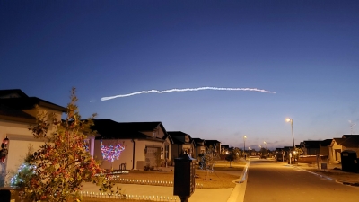 Early AM rocket launch from Cape Canaveral taken from my front lawn